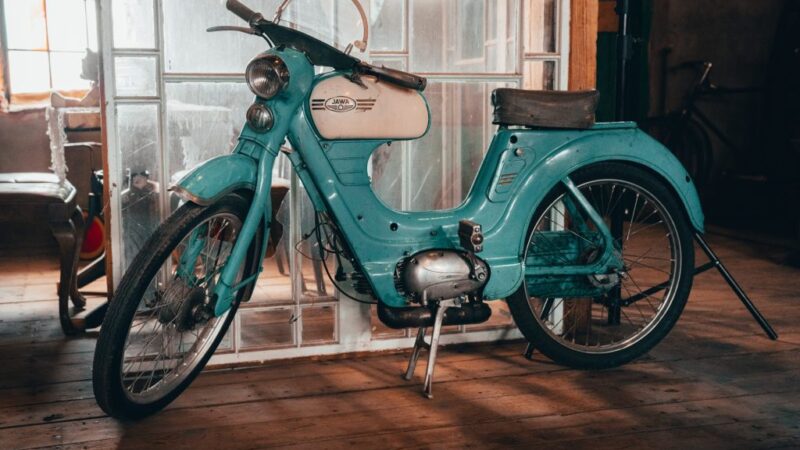 Retro Mopeds and Motorcycles at Nākotnes Parks