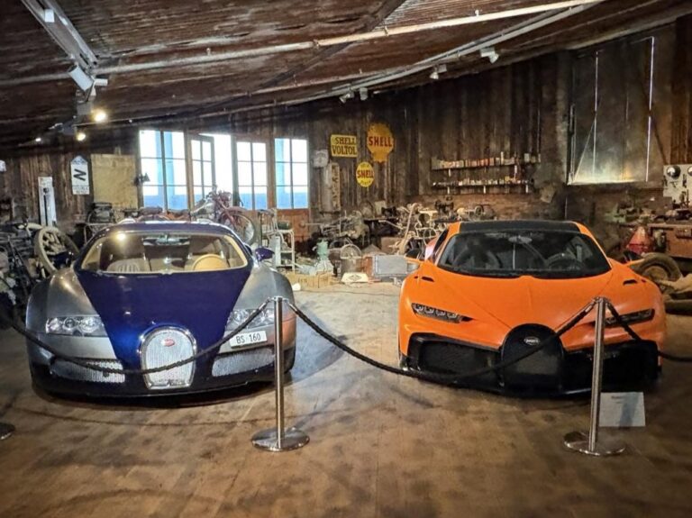 Bugatti Veyron and Chiron Displayed Together at Pantheon Basel