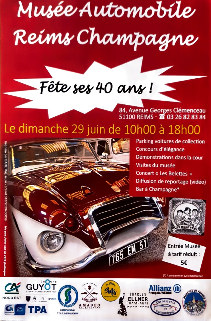 Musée Automobile Reims Champagne To Celebrate 40th Anniversary on 29 June