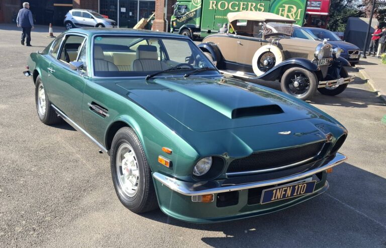 1977 Aston Martin V8 Movie Car on Display at Whitewebbs Museum of Transport