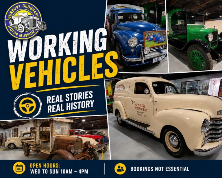 Working Vehicles Feature Display Now Showing at Bunbury Geographe Motor Museum