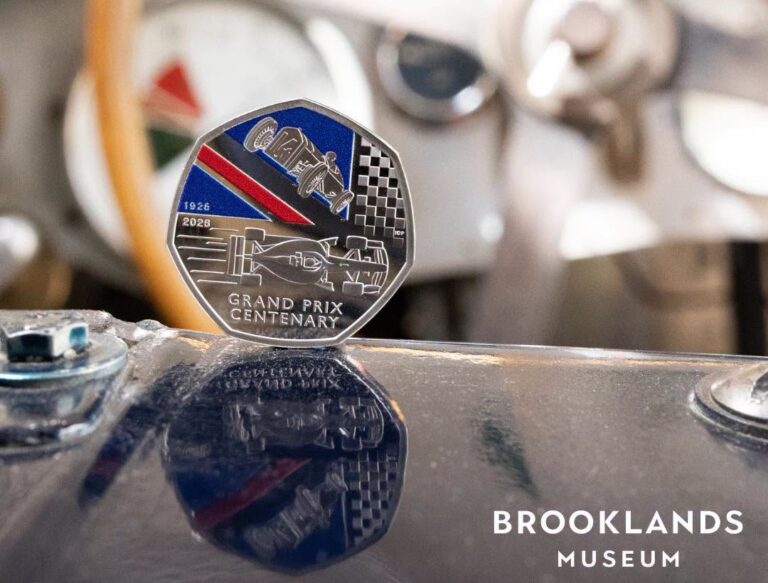 The Royal Mint Unveils Collectable 50p Coin at Brooklands Museum