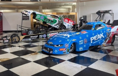 Two John Force Racing Cars Arrive at the International Motorsports Hall of Fame